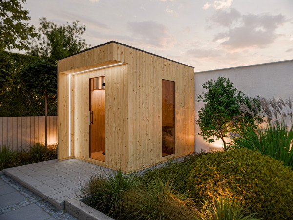 Tuinsauna Musta 2 SPARSET met 9 kW bio-kachel met externe bediening