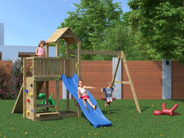 Floppi KDI speeltoren incl. dubbele schommel + glijbaan
