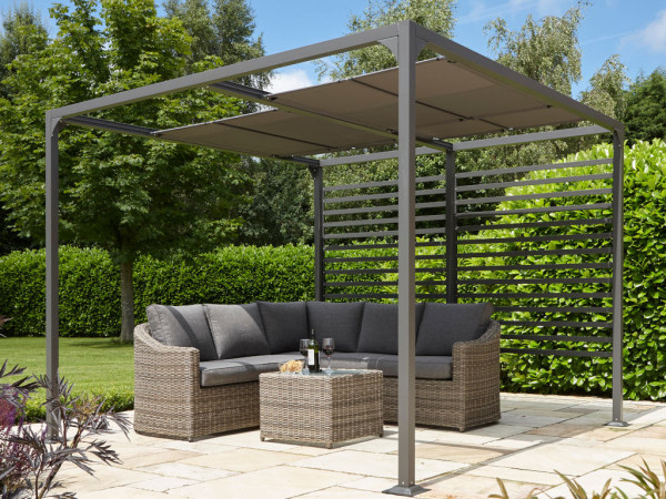 Aluminium pergola “Firenze 3x3” donkergrijs