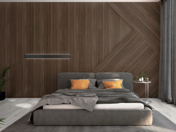 Akoestische panelen SilentDesign Walnoot Havel 300 cm