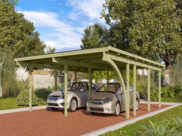 Carport dubbele carport 2 ECO incl. 1 toegangsboog
