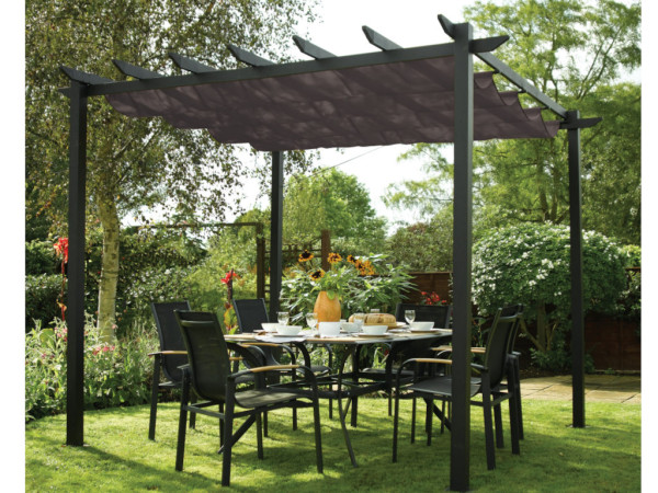 Aluminium pergola "Latina 3x3" donkergrijs
