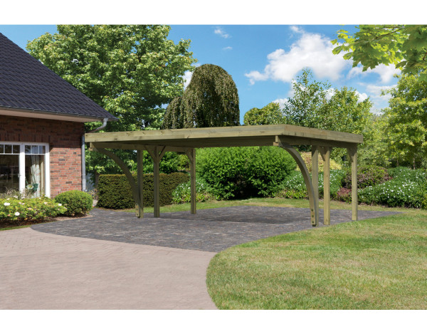 Carport Dubbel 1 CLASSIC incl. 2 toegangsbogen, incl. 0,5 mm stalen dakplaat