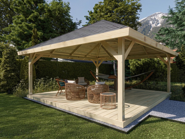 Houten paviljoen tuinpriëel Extremo grenen onder druk geïmpregneerd