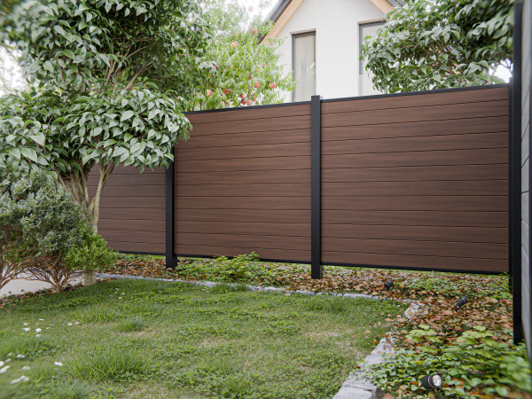 Tuinafrastering Privacyscherm PVC-steeksysteem Brown Oak