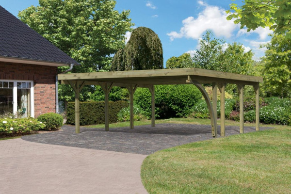 Carport Double 2 CLASSIC incl. toog, incl. 0,5 mm stalen dakplaat