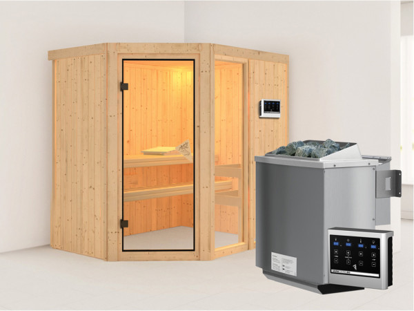 Systeemsauna Fiona 1 incl. 9 kW Bio-Combi-kachel ext. besturing