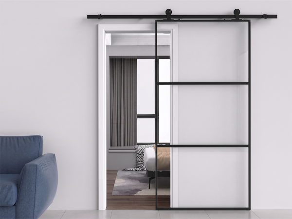 Glazen schuifdeur met soft-stop-functie, helder glas 90 x 205 cm