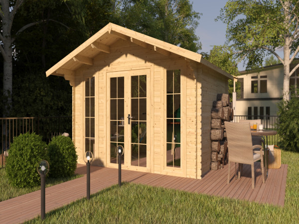 Tuinhuis blokhut Maximus 28 mm natuurlijke afwerking