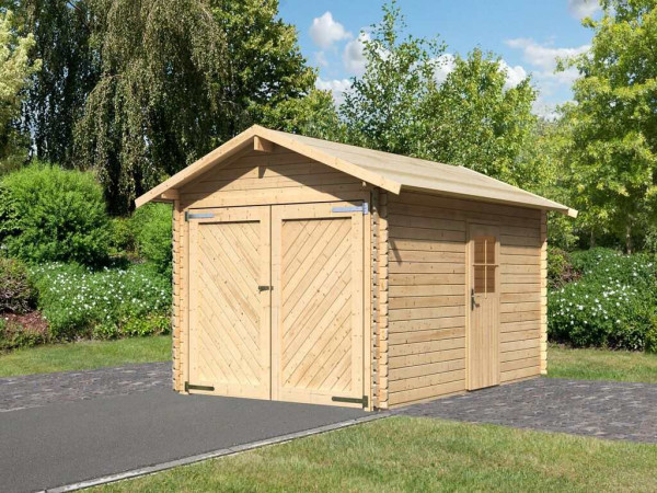 Garage blokhutgarage 28 mm naturel