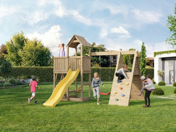 Fluppi KDI speeltoren incl. enkele schommel + glijbaan