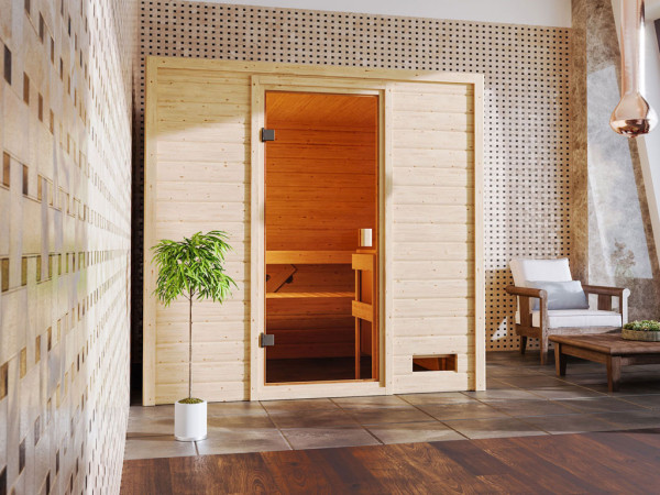 Sauna Adelina met gebronsde glazen deur