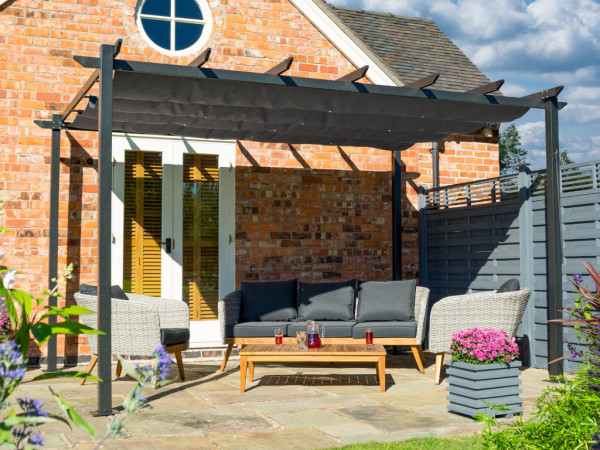 Aluminium pergola "Venezia 4x3" donkergrijs