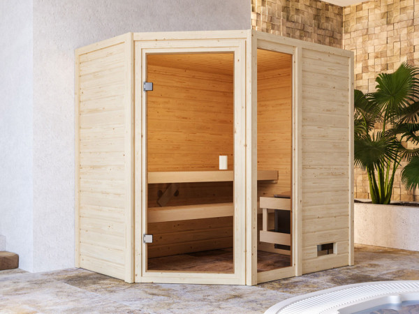Sauna Jada met gebronsde glazen deur