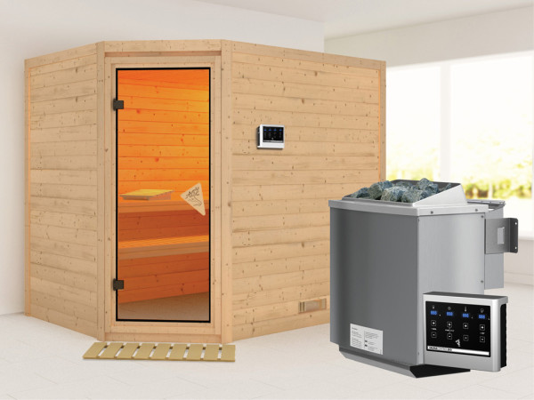 Massieve sauna Tanami incl. 9 kW Bio-Combi-kachel ext. besturing