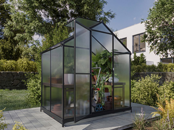 Tomatenkas aluminium Victoria zwart polycarbonaat platen 4 mm