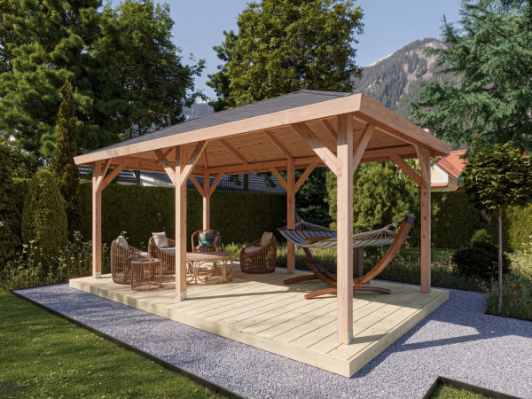 Houten paviljoen tuinprieel "Corfu" douglashout