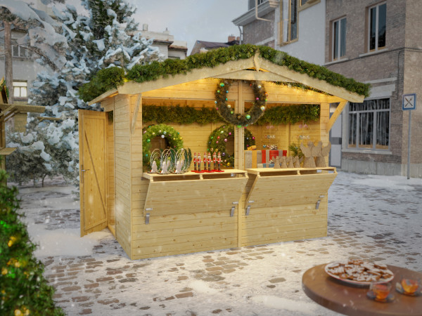 Marktkraam - verkoopkraam Stella 5 m² 16 mm onbehandeld