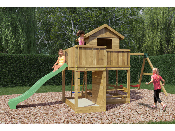 Steltenhuis Pluto druk geïmpregneerd incl. glijbaan groente