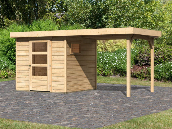 Tuinhuis Bielefeld 1 19 mm naturel incl. 240 cm aanbouw