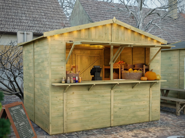 Marktkraam - Verkoopstand Rudolf 16 mm druk geïmpregneerd groen incl. vloer