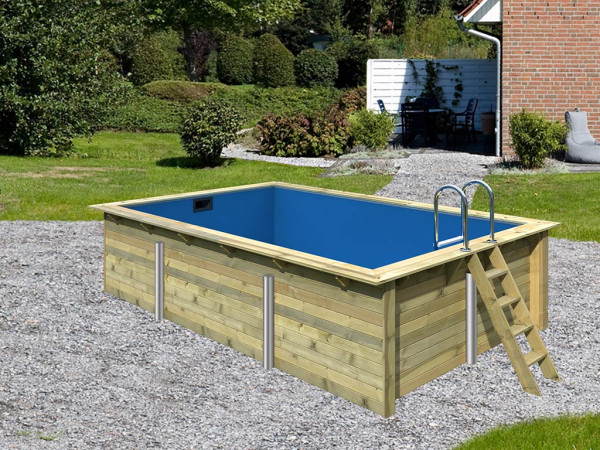 Afbeelding toont houten zwembad incl. skimmer (optioneel verkrijgbaar L7900445)