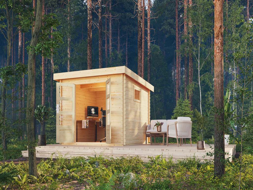 Tuinhuisje Blokhut Trittau Mm Natuurlijke Afwerking Blokhut