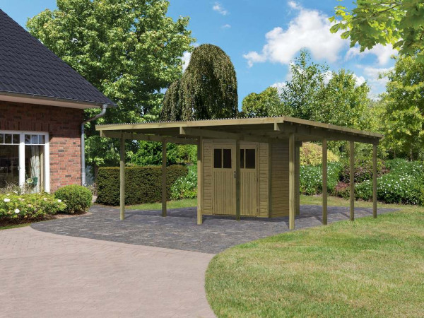 Carport Carport plat dak met geïntegreerde berging 1 kdi